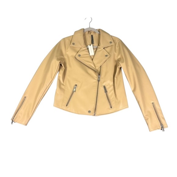 Anthropologie The Saige Faux-Leather Moto Jacket- Sz S NWT‎ - Picture 3 of 12